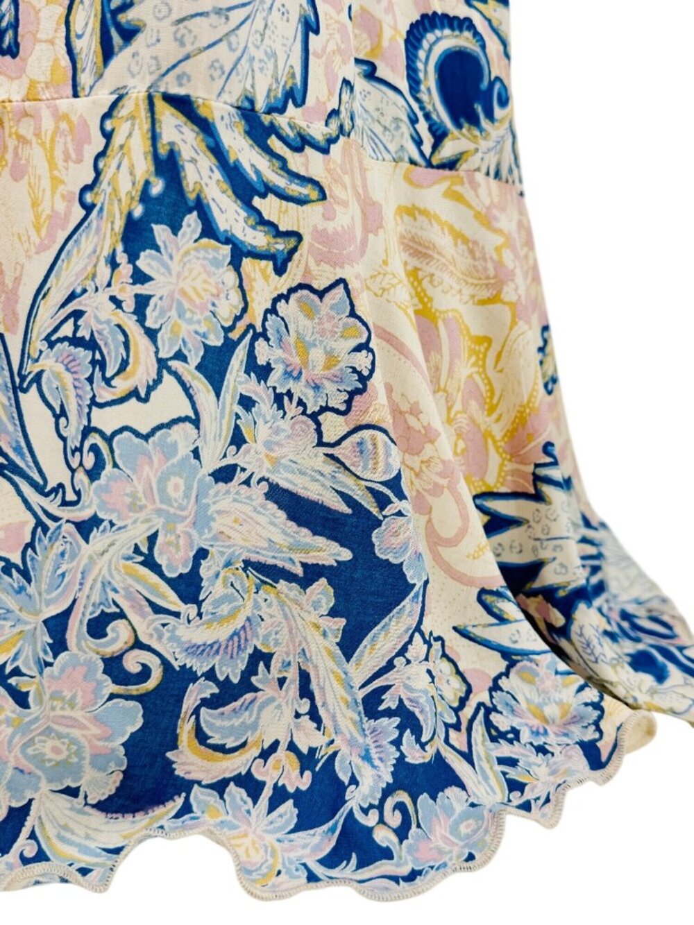 NWT Free People Blue Cream Floral Print Maxi Slip Dress L | Coastal Cowgirl Boho - Picture 10 of 16